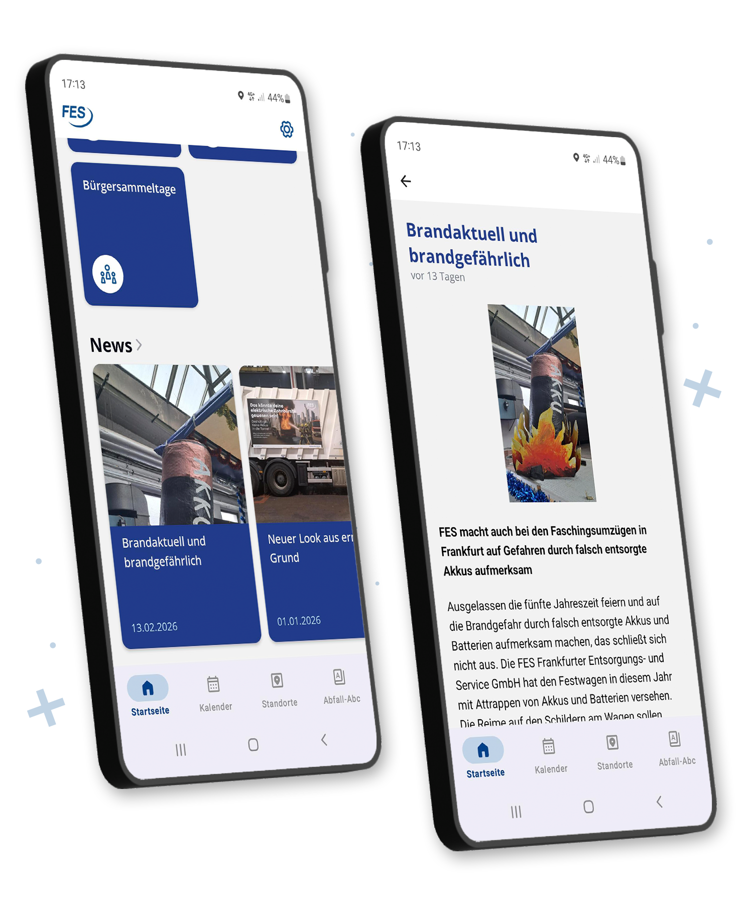 Nachrichten der FrankfurtPlus-App auf dem Smartphone
