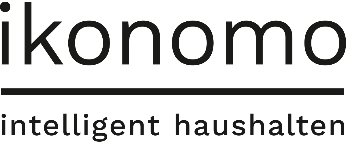 Schriftlogo ikonomo in schwarz