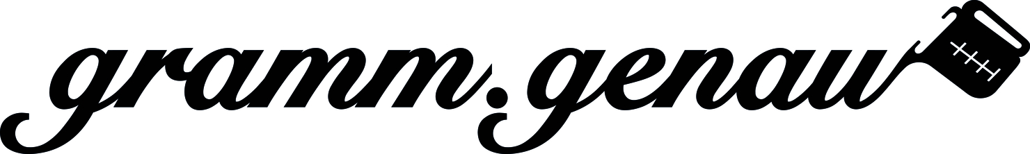 Logo grammgenau in schwarzer Schreibschrift