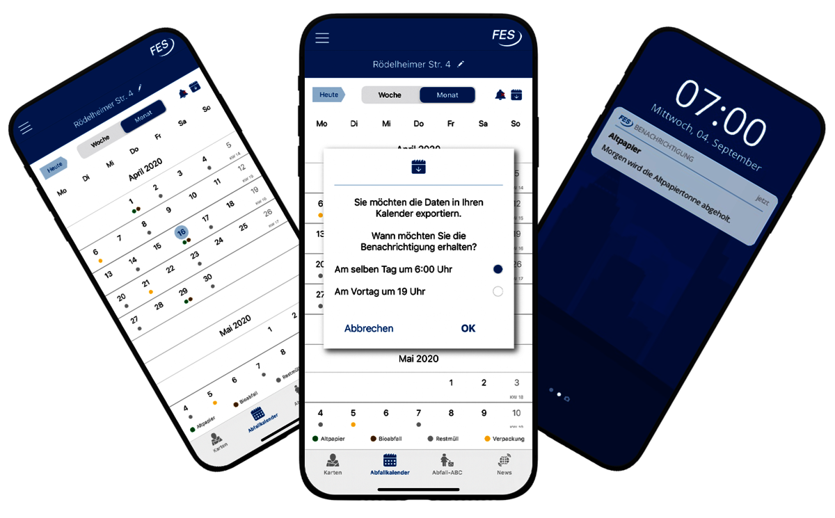 Der Abfallkalender der FES Service App