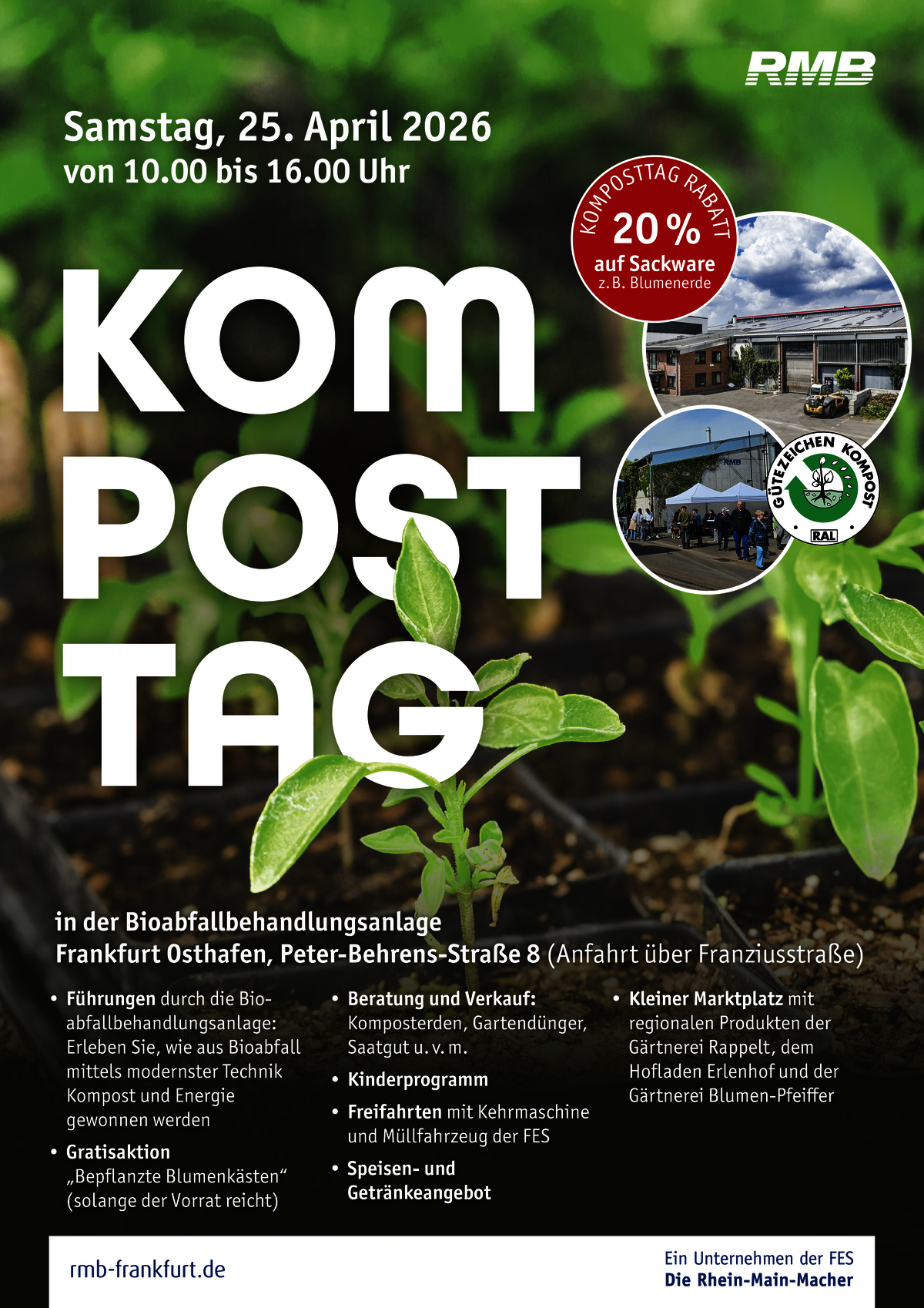 Plakat Ankündigung Komposttag bei der RMB