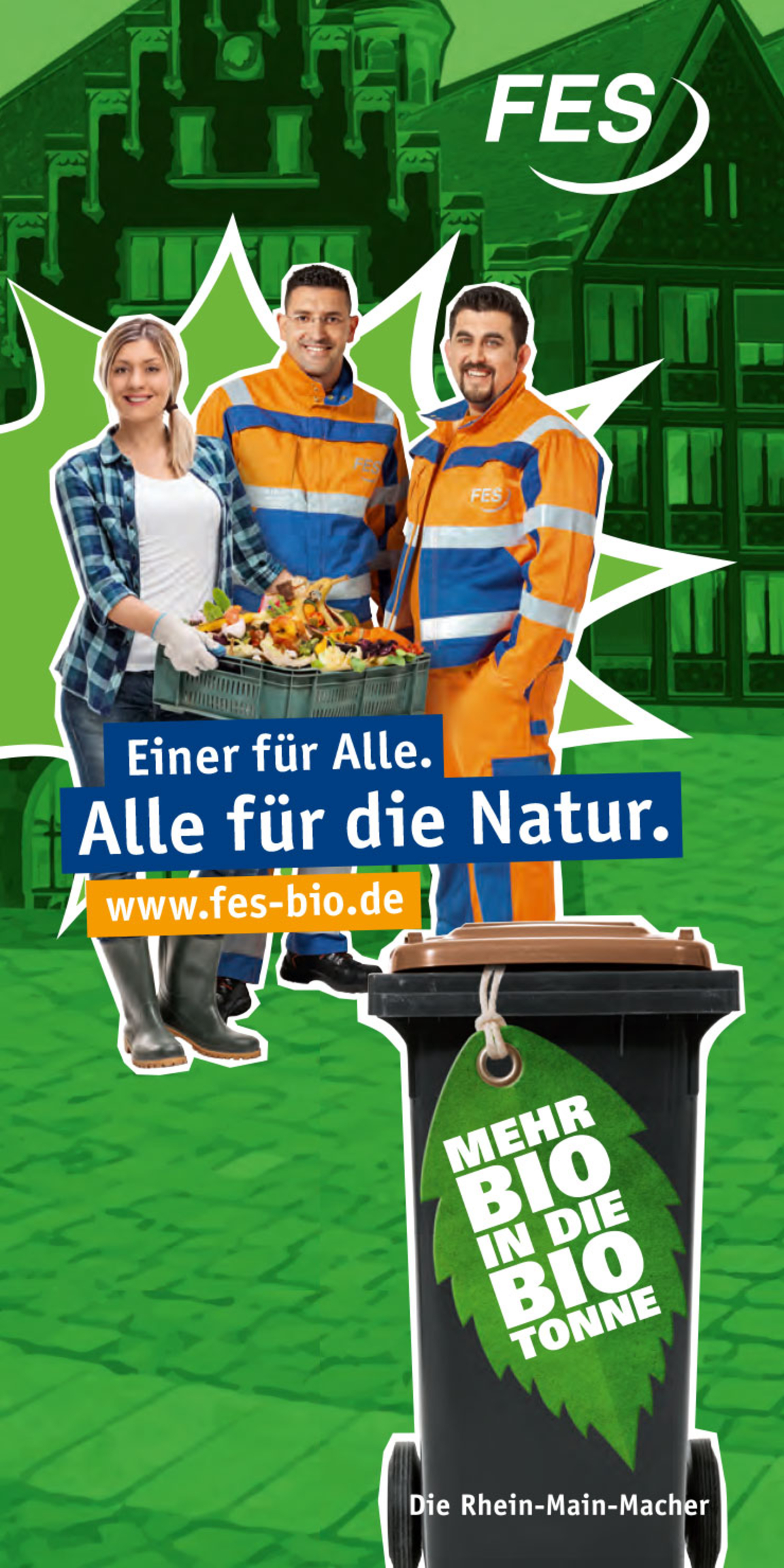 Flyer Einer für Alle. Alle für die Natur. Mehr Bio in die Biotonne.